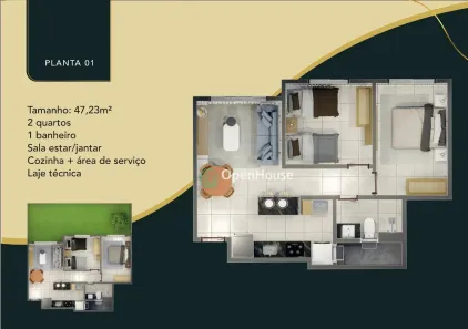 Apartamento com 2 Quartos à venda, 47m² no Nova Parnamirim, Parnamirim
