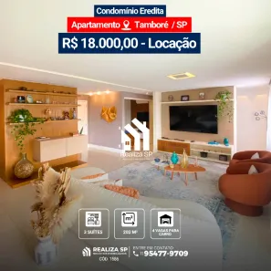 Apartamento com 3 Quartos para alugar, 202m² no Tamboré, Santana de Parnaíba