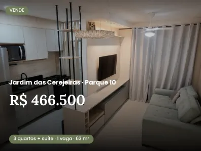 Apartamento com 3 Quartos à venda, 63m² no Parque 10 de Novembro, Manaus