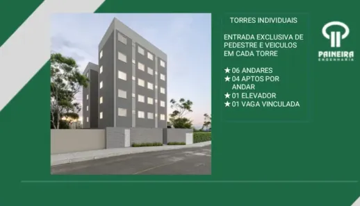 Apartamento com 2 Quartos à venda, 46m² no Bandeirinhas, Betim