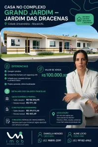 Casa de Condomínio com 2 Quartos à venda, 50m² no Cidade Universitária, Maceió