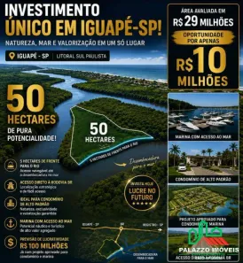Lote/Terreno à venda, 50m² no Porto do Ribeira, Iguape
