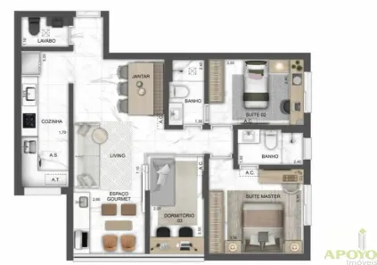 Apartamento com 3 Quartos à venda, 82m² no Vila Andrade, São Paulo