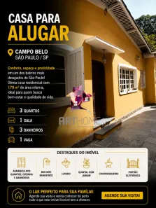 Casa com 3 Quartos para alugar, 170m² no Campo Belo, São Paulo