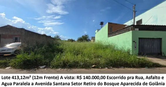 Lote/Terreno à venda, 413m² no Retiro do Bosque, Aparecida de Goiânia