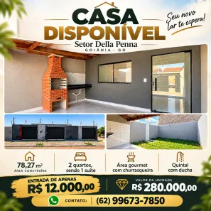 Casa com 2 Quartos à venda, 79m² no Residencial Della Penna, Goiânia