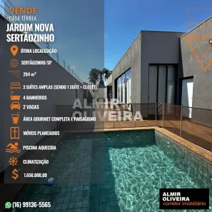 Casa com 3 Quartos à venda, 264m² no Centro, Sertãozinho