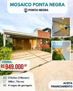 Casa de Condomínio com 3 Quartos à venda, 148m² no Ponta Negra, Manaus