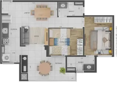 Apartamento com 2 Quartos à venda, 62m² no Campestre, Santo André