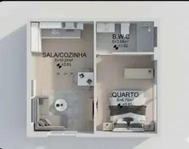 Kitnet com 1 Quarto para alugar, 26m² no Nova Parnamirim, Parnamirim