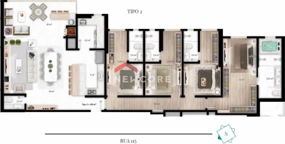 Apartamento com 4 Quartos à venda, 190m² no Centro, Itapema