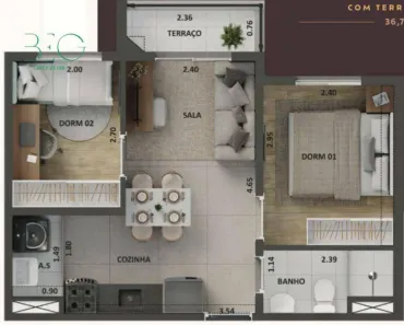 Apartamento com 2 Quartos à venda, 37m² no Lapa de Baixo, São Paulo