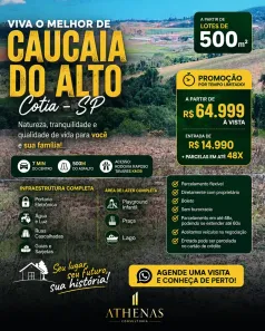 Lote/Terreno à venda, 500m² no Jardim São Luiz (Caucaia do Alto), Cotia