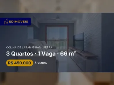 Apartamento com 3 Quartos à venda, 66m² no Colina de Laranjeiras, Serra