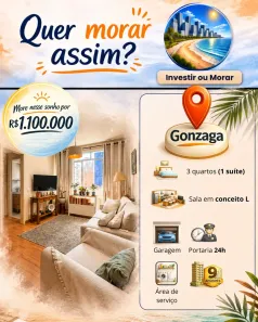 Apartamento com 3 Quartos à venda, 113m² no Gonzaga, Santos