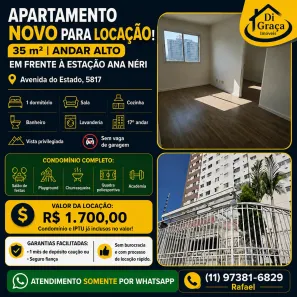 Apartamento com 1 Quarto para alugar, 40m² no Mooca, São Paulo