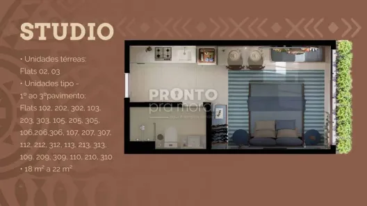 Flat com 1 Quarto à venda, 18m² no Centro, Ipojuca