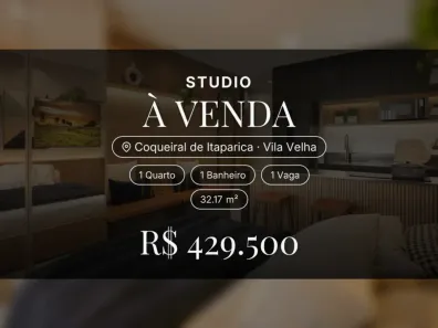 Apartamento com 1 Quarto à venda, 32m² no Coqueiral de Itaparica, Vila Velha