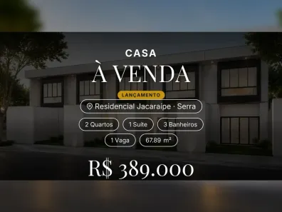 Casa com 2 Quartos à venda, 67m² no Residencial Jacaraípe, Serra