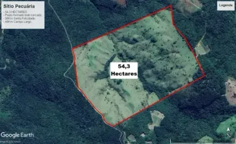 Fazenda/Sítio à venda, 543000m² no Santa Cruz, Campo Largo