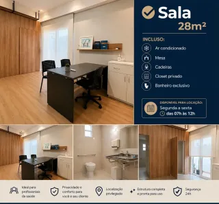 Sala Comercial para alugar, 28m² no Centro, São José do Rio Preto