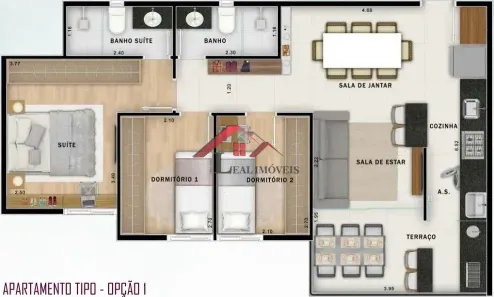 Apartamento com 3 Quartos à venda, 64m² no Vila Assunção, Santo André