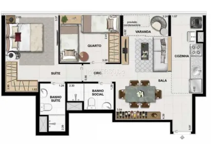 Apartamento com 2 Quartos à venda, 56m² no Barra Olímpica, Rio de Janeiro