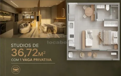 Apartamento com 1 Quarto à venda, 33m² no Jardim Maracanã, São José do Rio Preto
