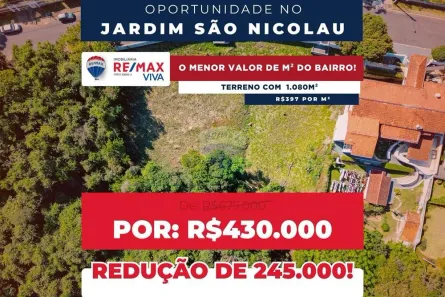 Lote/Terreno à venda, 1080m² no Nova Gardênia, Atibaia
