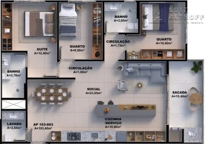 Apartamento com 3 Quartos à venda, 103m² no Pedra Branca, Palhoça