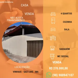 Casa com 4 Quartos à venda, 250m² no Vinhais, São Luís