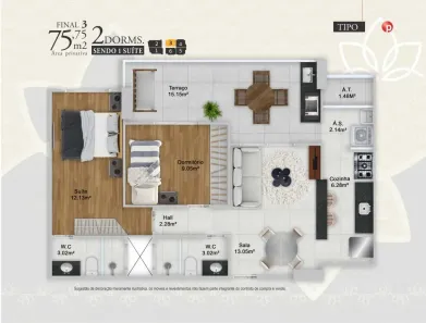 Apartamento com 2 Quartos à venda, 76m² no Guilhermina, Praia Grande