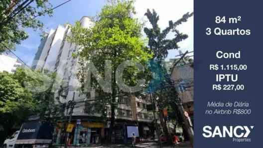 Apartamento com 3 Quartos à venda, 84m² no Humaitá, Rio de Janeiro