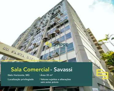 Sala Comercial à venda, 35m² no Savassi, Belo Horizonte