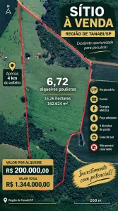 Fazenda/Sítio à venda, 162624m² no Área Rural de Tanabi, Tanabi