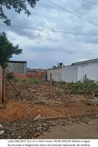 Lote/Terreno à venda, 366m² no Setor dos Estados, Aparecida de Goiânia