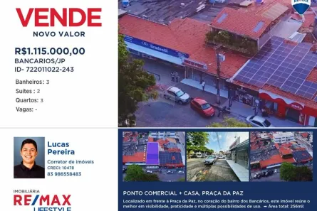 Imóvel Comercial com 3 Quartos à venda, 128m² no Bancários, João Pessoa