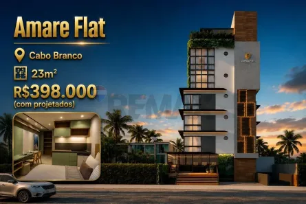 Flat com 1 Quarto à venda, 23m² no Cabo Branco, João Pessoa