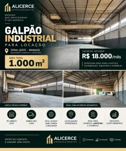 Galpão/Depósito/Armazém para alugar, 1000m² no Cidade Nova, Manaus