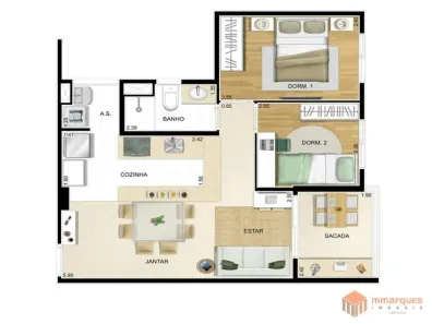 Apartamento com 2 Quartos à venda, 56m² no Sapopemba, São Paulo