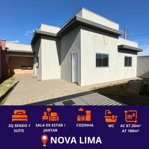 Casa com 2 Quartos à venda, 87m² no Nova Lima, Campo Grande