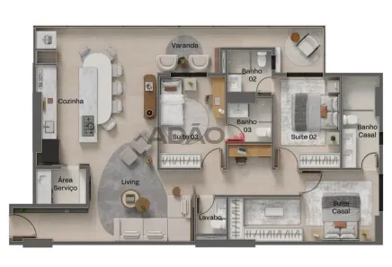 Apartamento com 3 Quartos à venda, 126m² no Setor Bueno, Goiânia