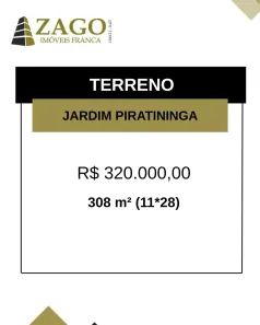 Lote/Terreno à venda, 308m² no Jardim Piratininga II, Franca