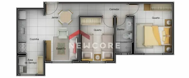 Apartamento com 2 Quartos à venda, 49m² no Jardim Europa, Uberlândia