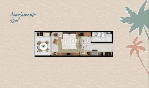 Flat com 1 Quarto à venda, 32m² no Centro, Ipojuca
