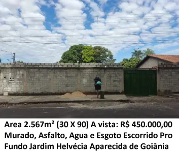 Lote/Terreno à venda, 2567m² no Jardim Helvécia, Aparecida de Goiânia