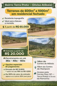 Lote/Terreno à venda, 1000m² no Terra Preta (Terra Preta), Mairiporã