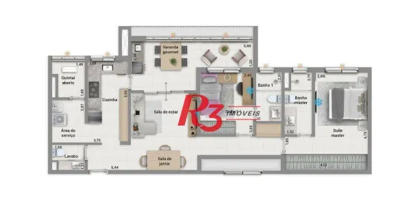 Apartamento com 2 Quartos à venda, 93m² no Boqueirão, Santos