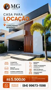 Casa de Condomínio com 3 Quartos para alugar, 145m² no Bela Vista, Mossoró