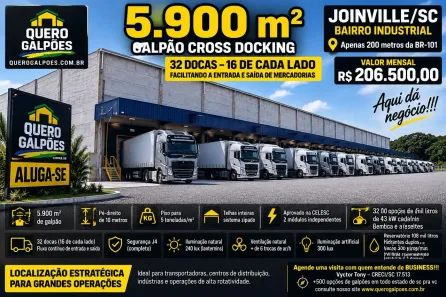 Galpão/Depósito/Armazém para alugar, 5900m² no Pirabeiraba (Pirabeiraba), Joinville